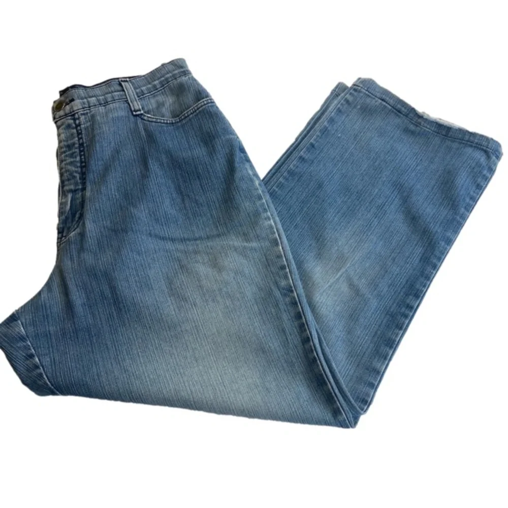 Simon Chang Size 10 Wide Leg Cropped Denim Vintage Lightweight 1970's.Light Wash - Picture 2 of 14